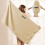 Microfiber Hair Towel Wrap with Elastic Strap, Khaki, 1 Pc 1