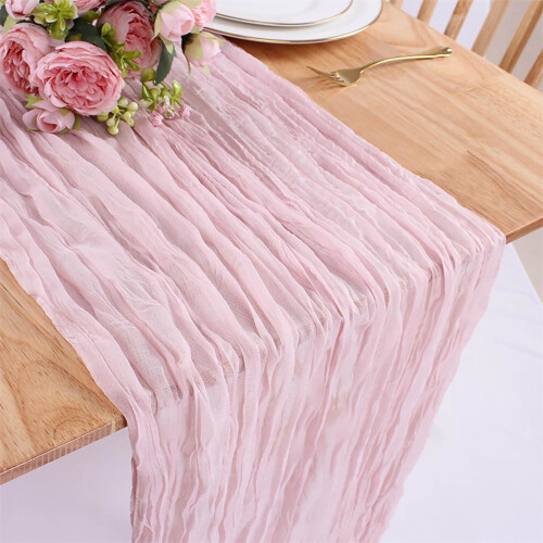 Pink Polyester Wrinkled Table Flag, 90 x 180 cm