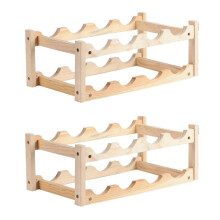 Wooden 2-Tier Wine Rack Stand – Holds 8 Bottles