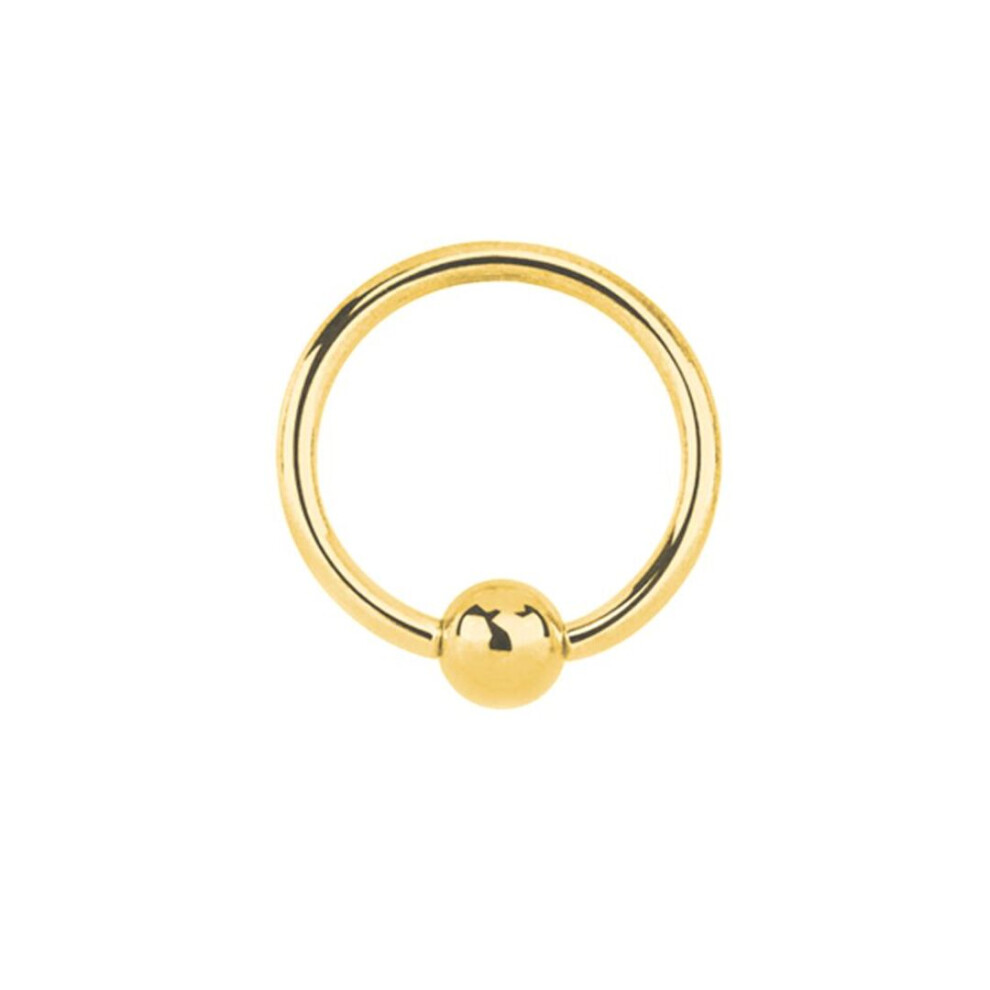 Jewelco London Unisex Solid 9Ct Yellow Gold Ball Closure 1.1Mm Gauge Hoop Body Ring Piercing, 10Mm - Jbj127 Gold,Yellow