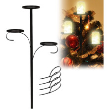 Black Metal Triple-Tier Candelabra Tree Topper