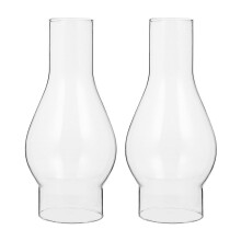 Cheminée de lampe en verre transparent, 2 pièces