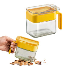 Glass Seasoning Container with Handle and Spoon