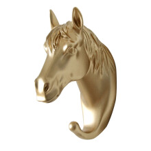 Resin Animal Wall Hook – Gold Horse Head, 5kg Capacity