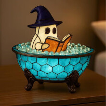 Halloween3D szellem éjszakai fényű LED könyvlámpa 1 csomag