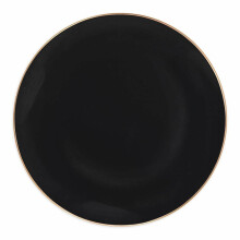 Pratos Organic Collection com borda preta e dourada, 25 cm (10 unidades)