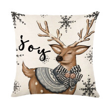 Funda de almohada navideña con muñeco de nieve y reno, 18x18 pulgadas.