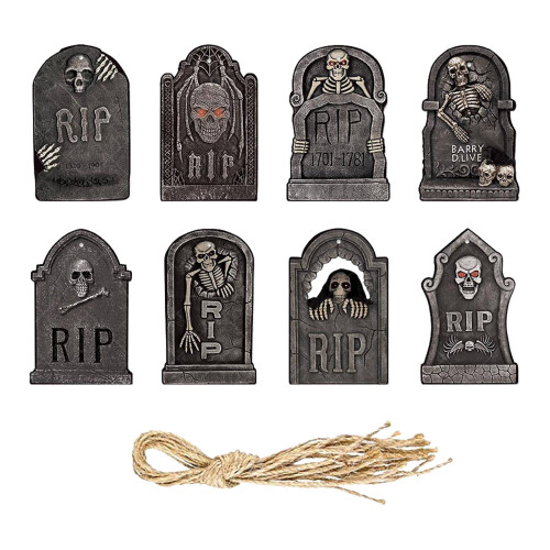 16-Piece Halloween Tombstone Hangtags