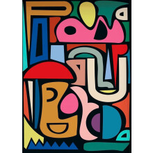Vintage fém fali tábla 20x30cm absztrakt retró bádogművészet