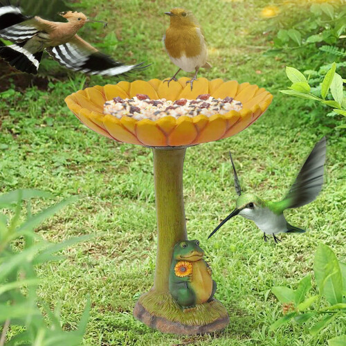 Resin Frog Garden Bird Bath – Antique Style 1