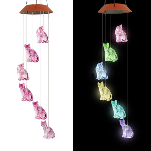 Solar Wind Chime Light with 7-Color LED, 21in