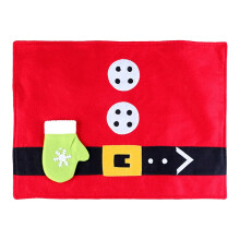 Christmas Placemat Santa Snowman Print Washable Non-Slip