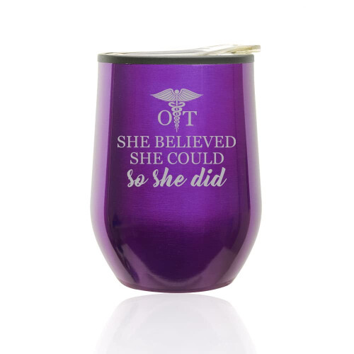 Bicchiere da vino senza stelo con coperchio, colore viola reale