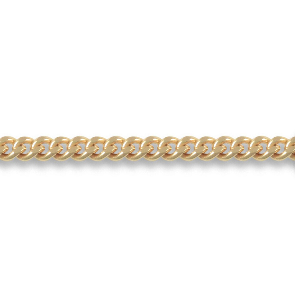 Jewelco London (24) Unisex Solid 9Ct Yellow Gold Diamond Cut Curb 2Mm Gauge Pendant Chain Necklace - Jcn006d Gold,Yellow