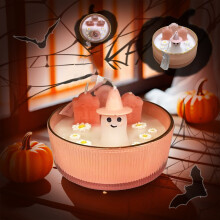 Candela fantasma rosa Staron - Decorazione in resina per Halloween, 10x15 cm