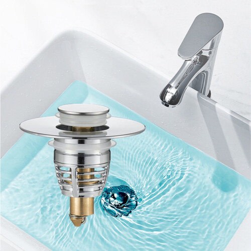 Stainless Steel Push-Button Sink Strainer