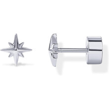 (Rose Gold, Moon) Classic Elegant 14K Gold Plated 925 Sterling Silver Posts Pair of Flat Back Stud Earrings for Women | Cartilage Helix Piercing