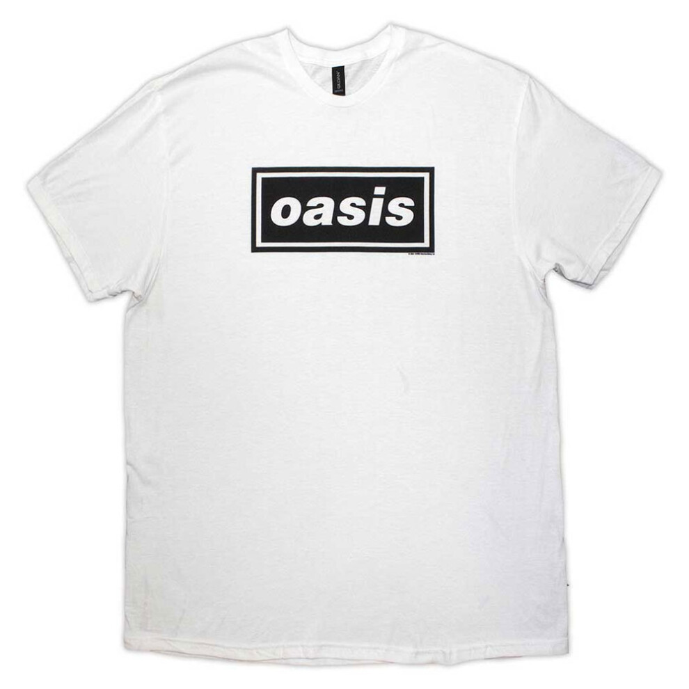 Oasis (Xxl, ) Decca Band Logo T Shirt White