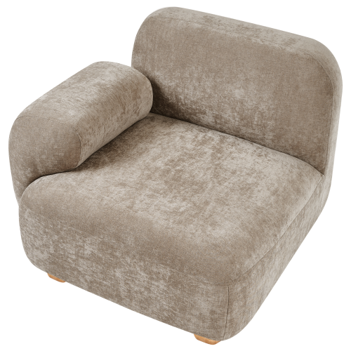 Beliani AMLI Corner Seat Right Hand Beige Fabric 1