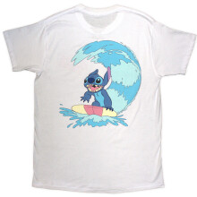 (L, White) Disney Stitch Surf T Shirt