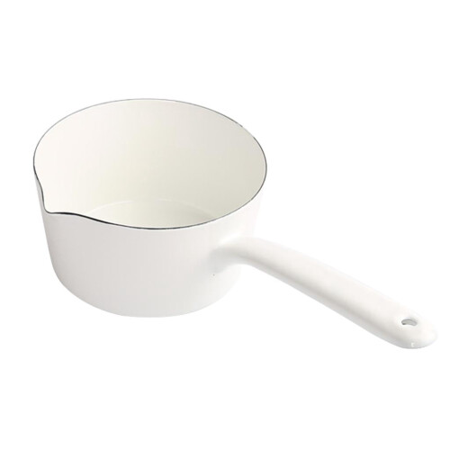 Enamel milk pan with handle white 1.5L 2