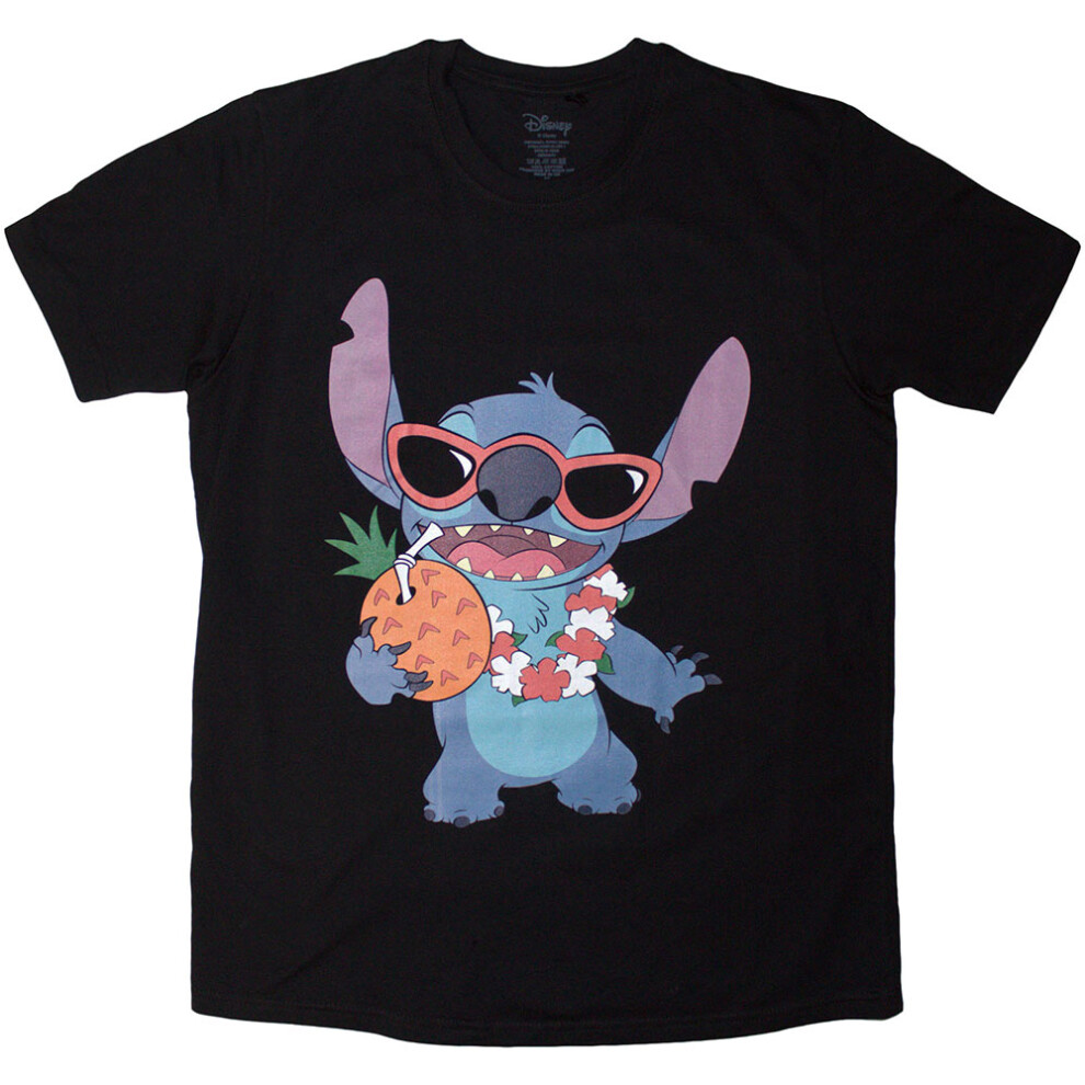 Disney (L, Black) Lilo And Stitch Pineapple T Shirt