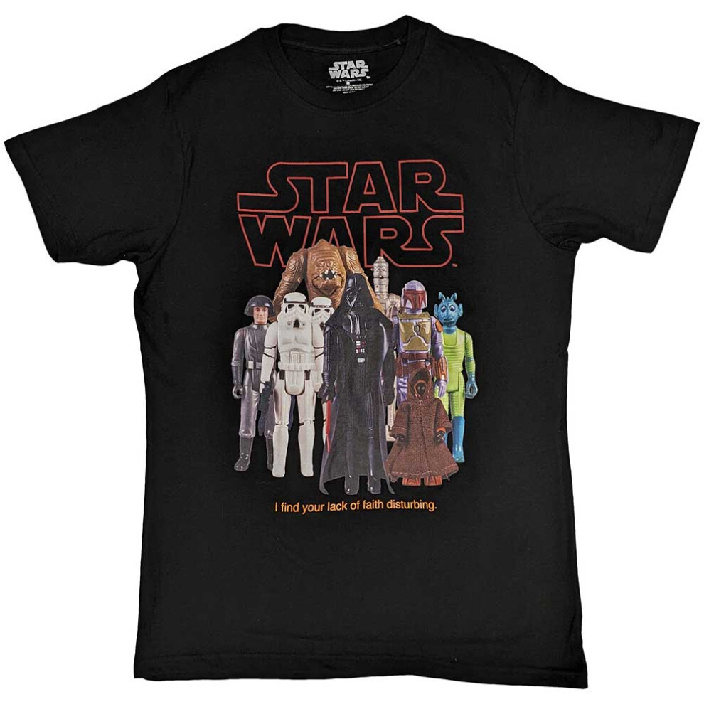 Star Wars T Shirt Empire Toy Figures New Official Mens Black