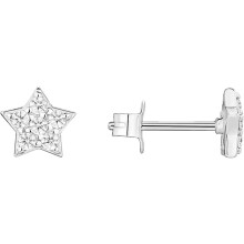 (Rose Gold, Moon) Classic Elegant 14K Gold Plated Dainty Stud Earrings for Women - 925 Sterling Silver Posts Earrings with Cubic Zirconia