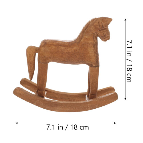 Ensemble décoratif de cheval à bascule en bois – 2 pièces 1