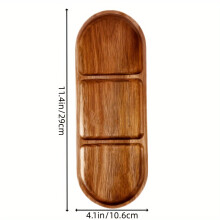 Bandeja de servir de madera de acacia con acabado natural, 16 x 10 pulgadas.