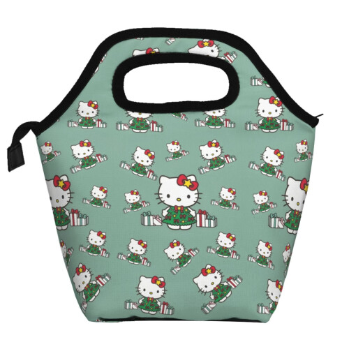 Sac à lunch isotherme Hello Kitty de Noël en polyester pliable