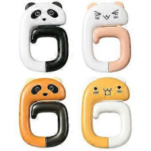 Panda-Schlüsselringhaken, biegsam und faltbar, 4 Stück