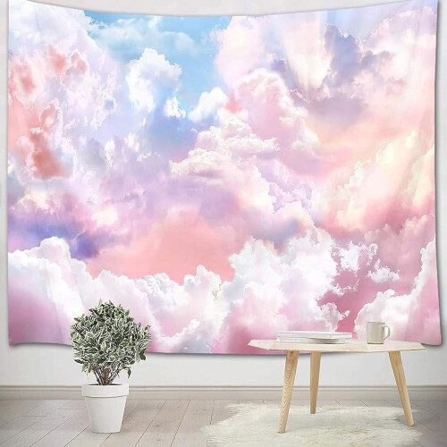Regenbogenwolken-Wandteppich aus Polyester, 1 Stück