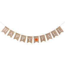 Guirnalda decorativa de lino con letras "Feliz Otoño"