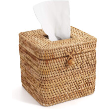 Funda cuadrada de ratán para caja de pañuelos de papel 5,7 x 5,7 x 5 pulgadas