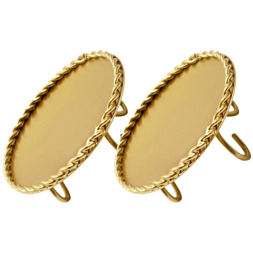 2er-Pack goldene Säulenkerzenhalter aus Eisen