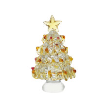 Mini Glass Christmas Tree Ornament, Yellow, 6.6 cm
