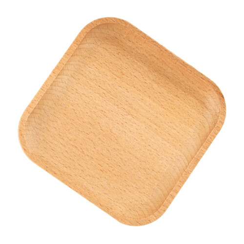 Firkantet trætallerken 12,8 cm