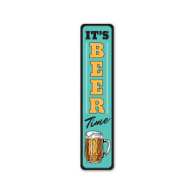 Panneau mural en aluminium « L'heure de la bière » 40 x 10 cm