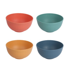 4-teiliges Reisschalen-Set aus Kunststoff – orange gestreift, 14,5 cm