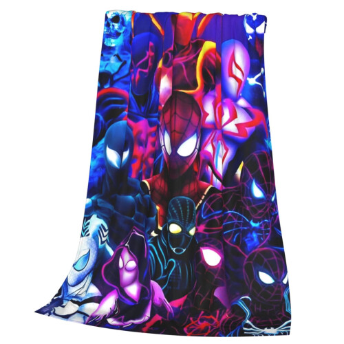 Manta de flanela macia do anime Homem-Aranha no Aranhaverso, 152 x 127 cm (60 x 50 polegadas). 2