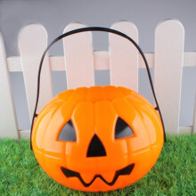 Set di secchielli per caramelle in PP a forma di zucca per Halloween (3 misure)