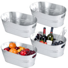 Eisbehälter-Set aus verzinktem Metall, 4 Gallonen x4