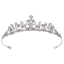 White Alloy Bridal Tiara – Elegant Wedding Headpiece