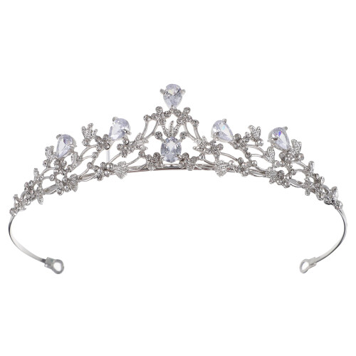 White Alloy Bridal Tiara – Elegant Wedding Headpiece