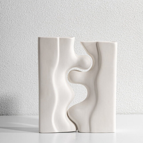 Nordic Ceramic Vases Set – Irregular Design, White & Black