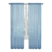 Rideaux en voile transparent de 200 cm (79 pouces) à œillets, ensemble de 2