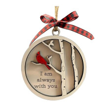 Red Cardinal Wooden Christmas Ornament 3"