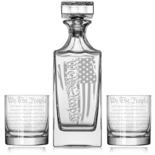 Whiskey Decanter Set with 2 Rocks Glasses