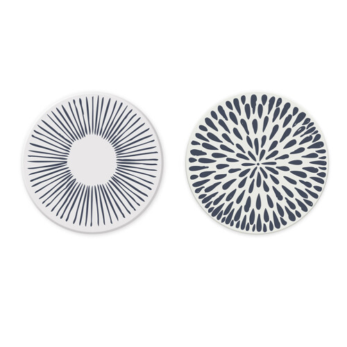 Lot de 2 sous-verres ronds en diatomite